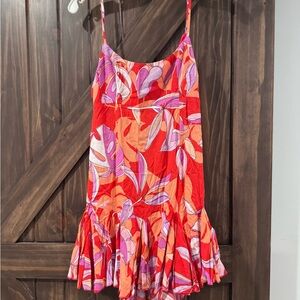 Floral Red and Pink Dress